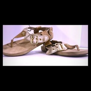 A.N.A. Suede & Gold Leather Sandals Size 7
